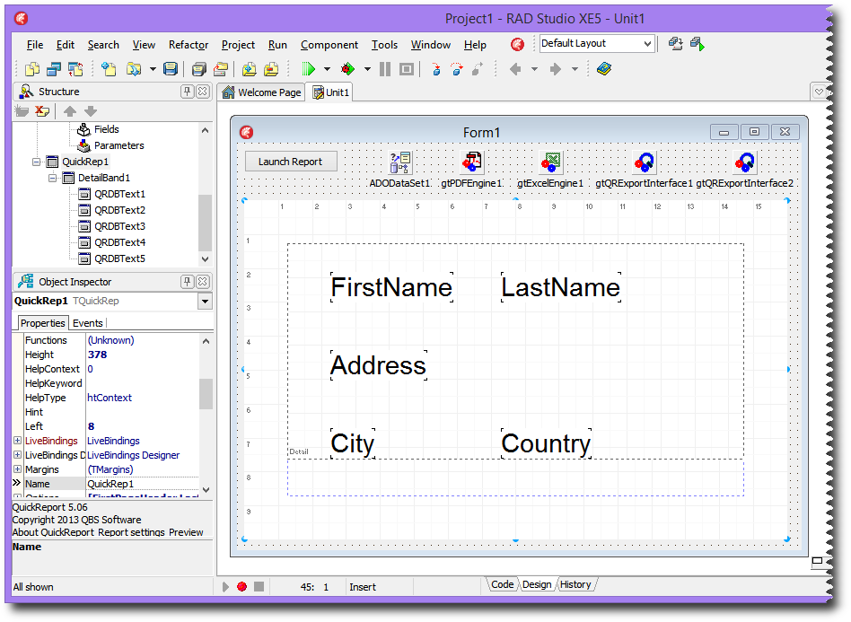 qreport delphi xe3